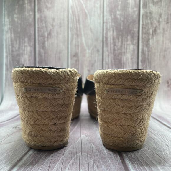 Jimmy Choo Patent Leather Phyllis Espadrille Platform Wedge Sandals Size 40 - Picture 4 of 11